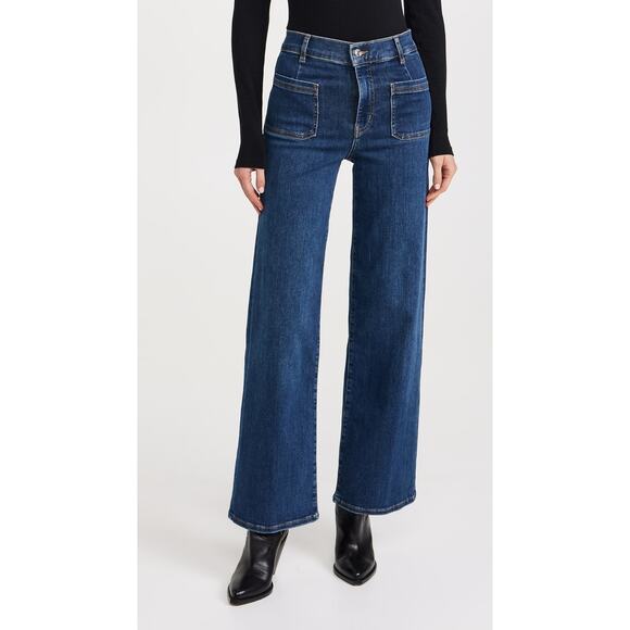 FRAME Le Slim Palazzo Bardot Pocket Jeans Cursive - Picture 2 of 15